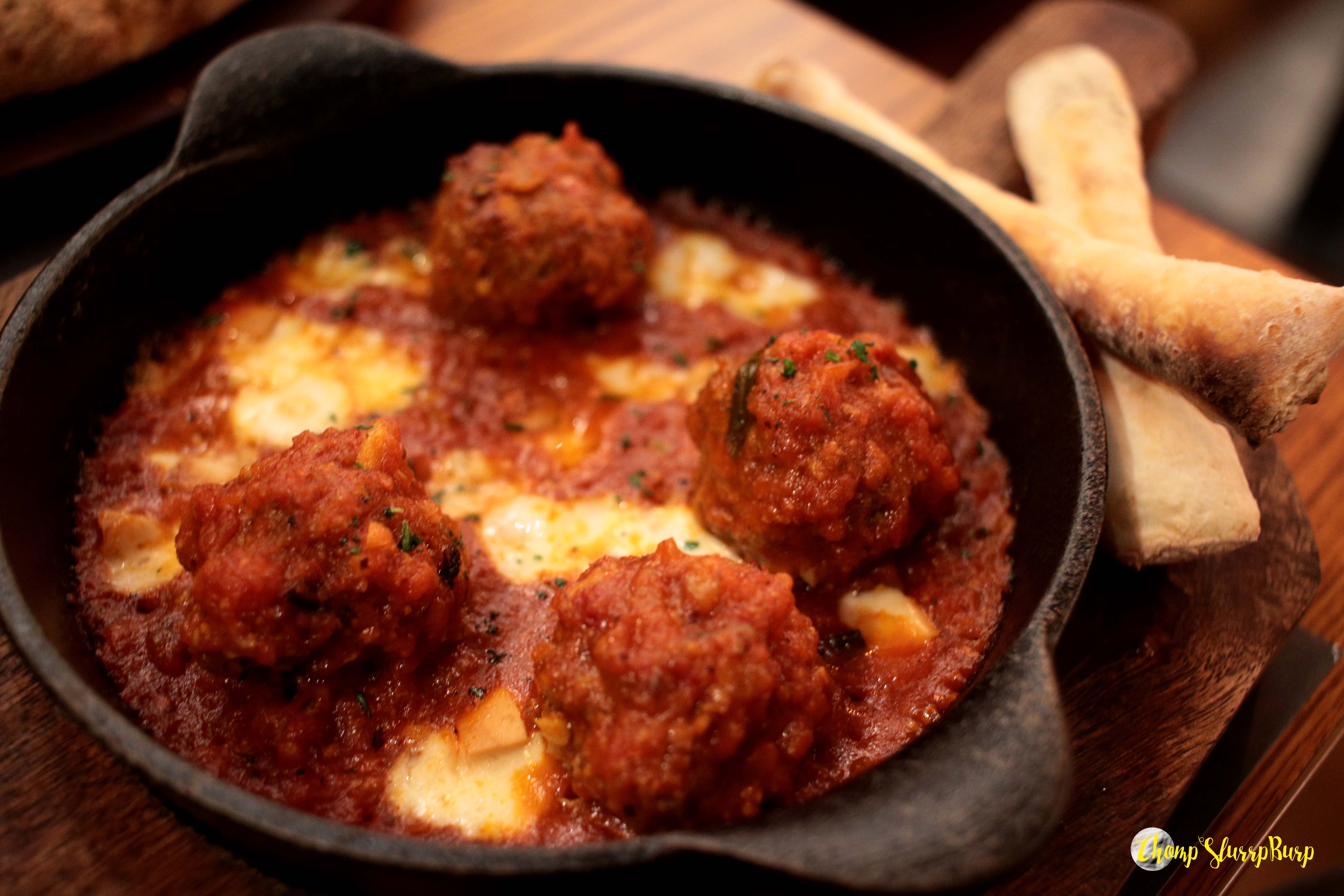 Meatball skillet at Evoo