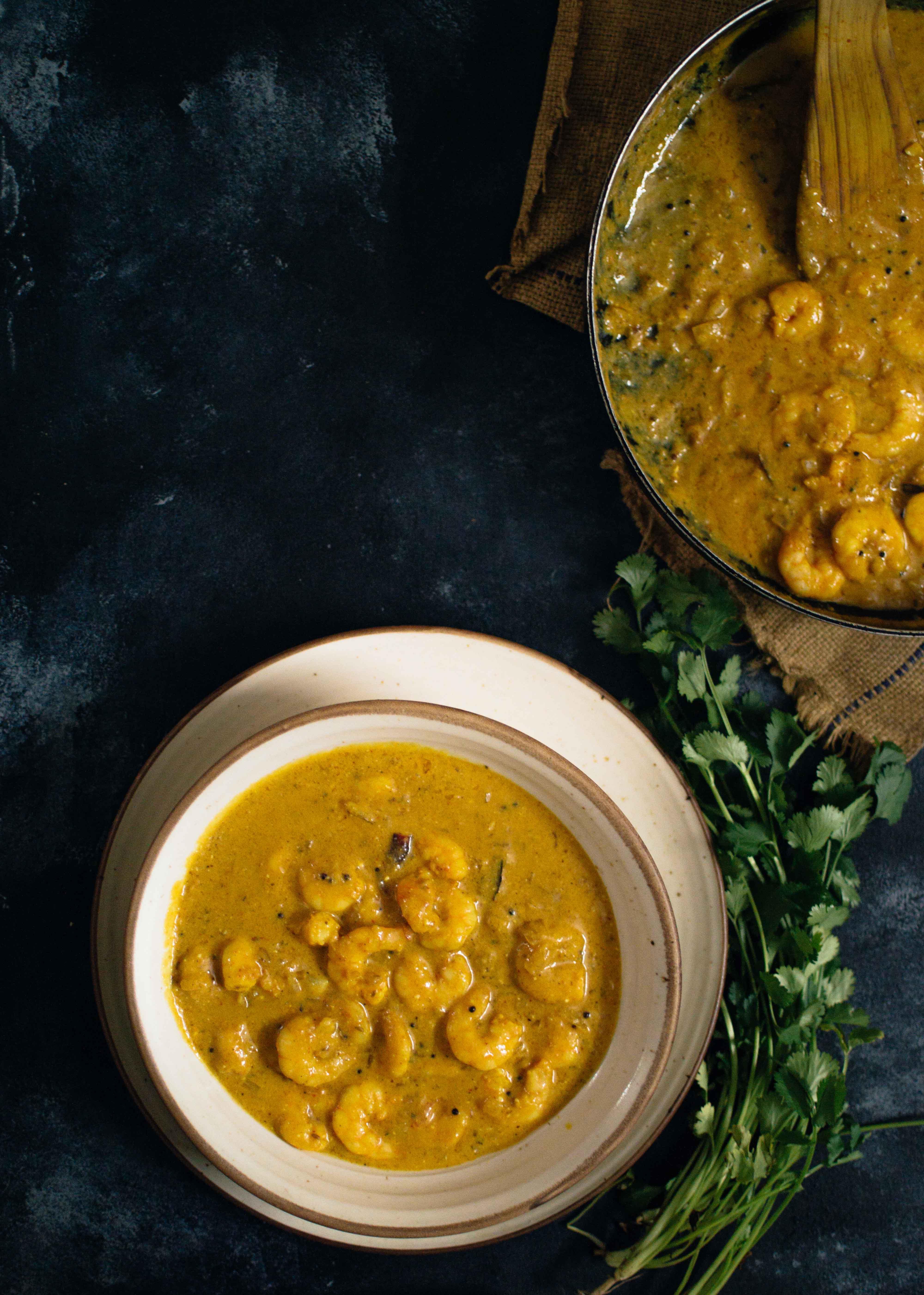 Prawn coconut curry with black rice