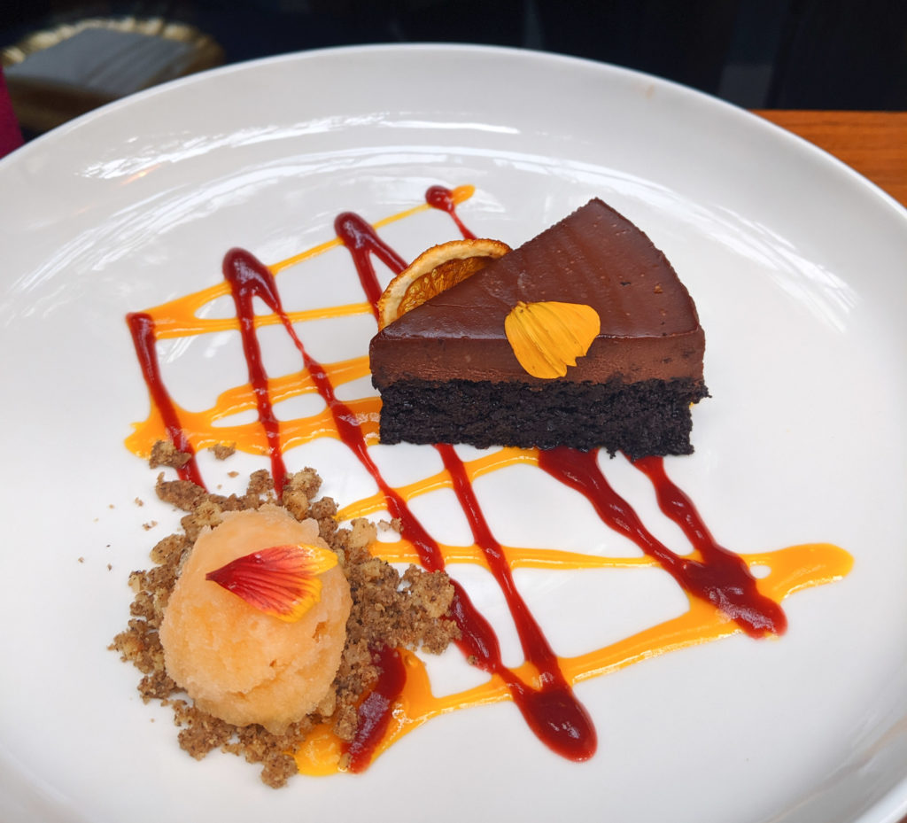 Chocolate dessert at The Kimono Club