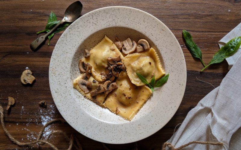 ravioli with mushrooms