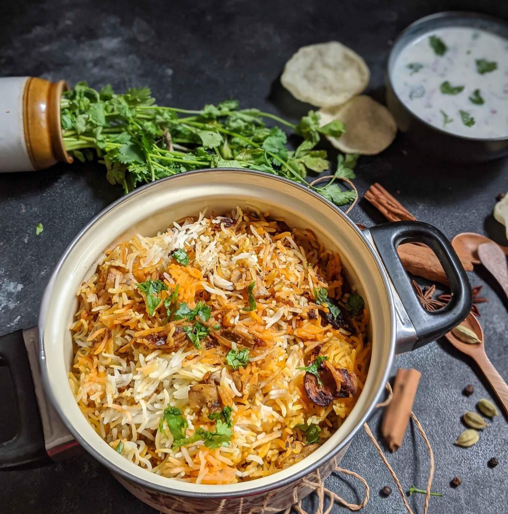 mushroom biryani