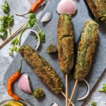 Spinach seekh kebabs