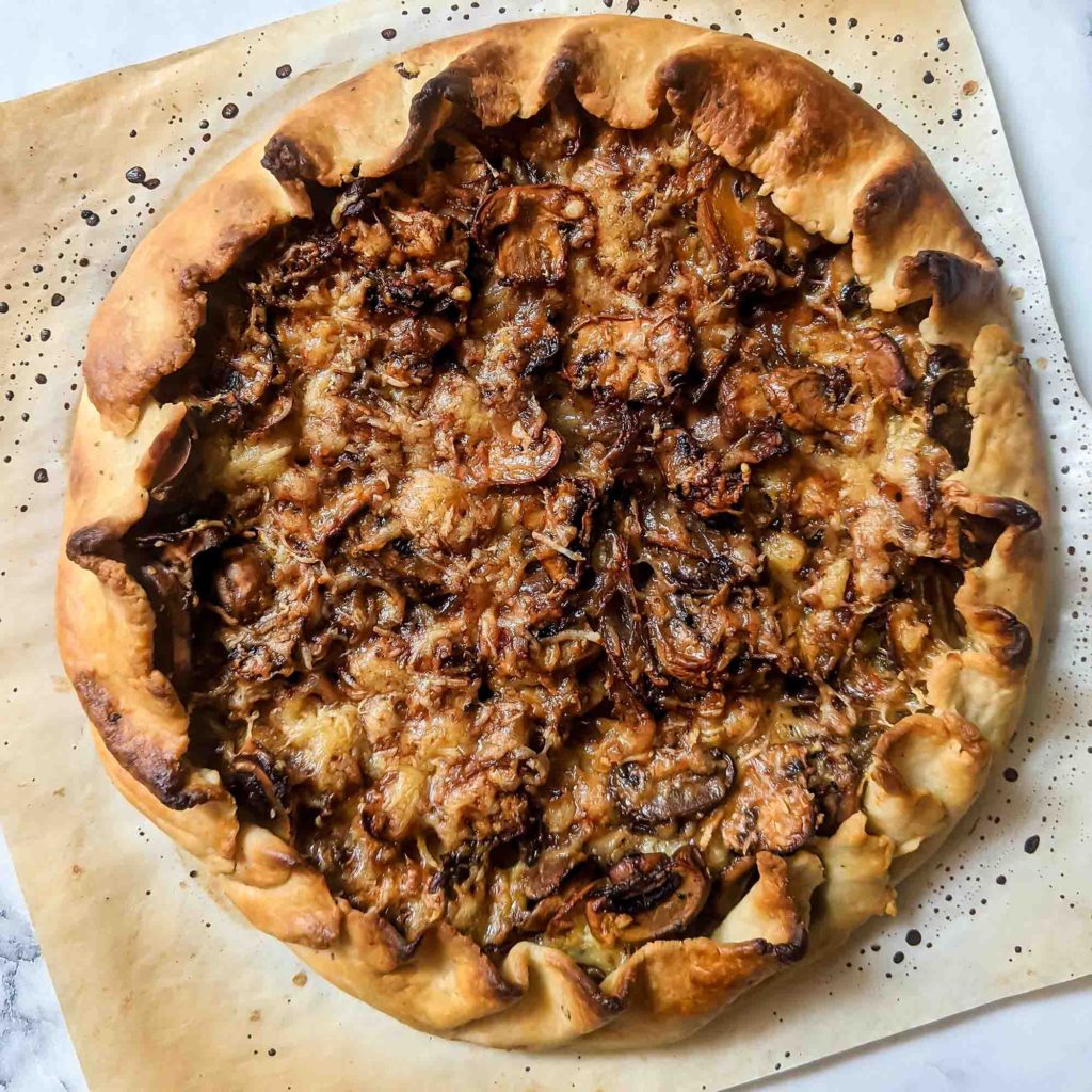 mushroom, onion & gruyere galette