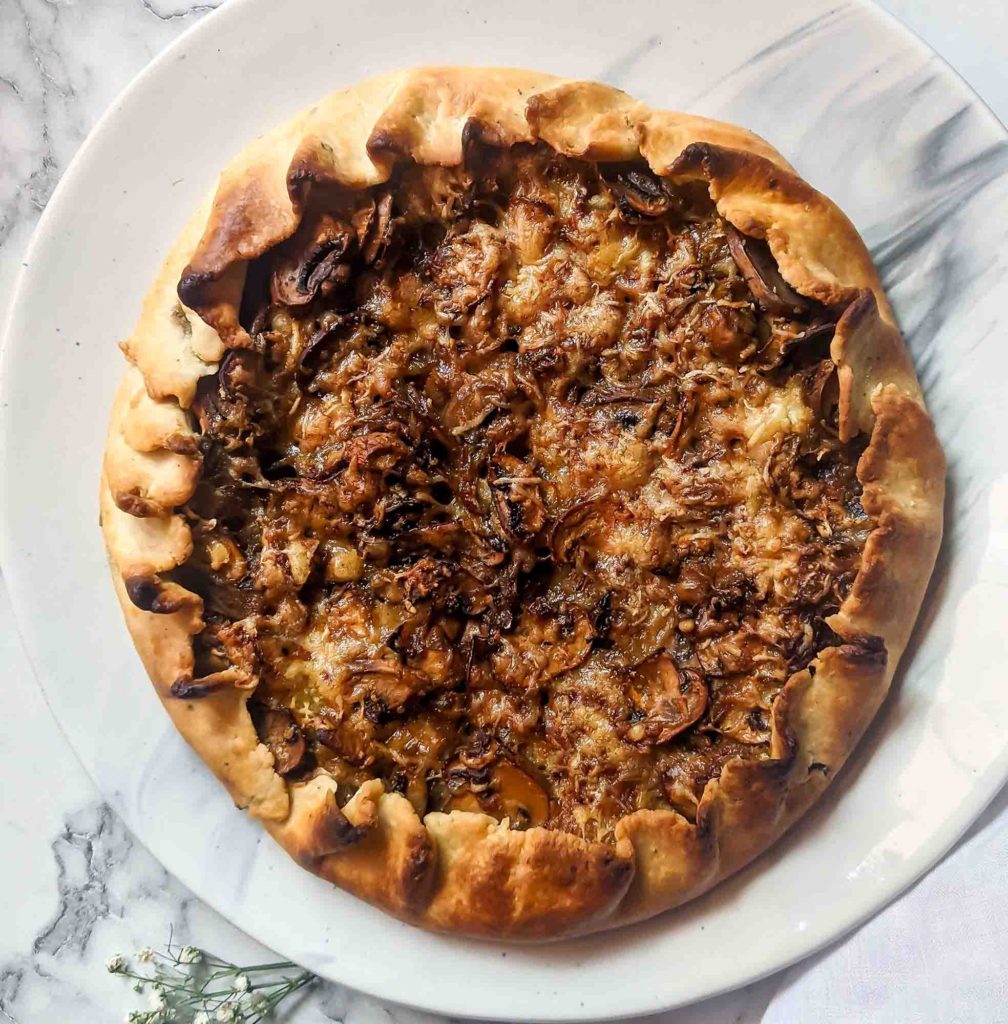 mushroom, onion & gruyere galette