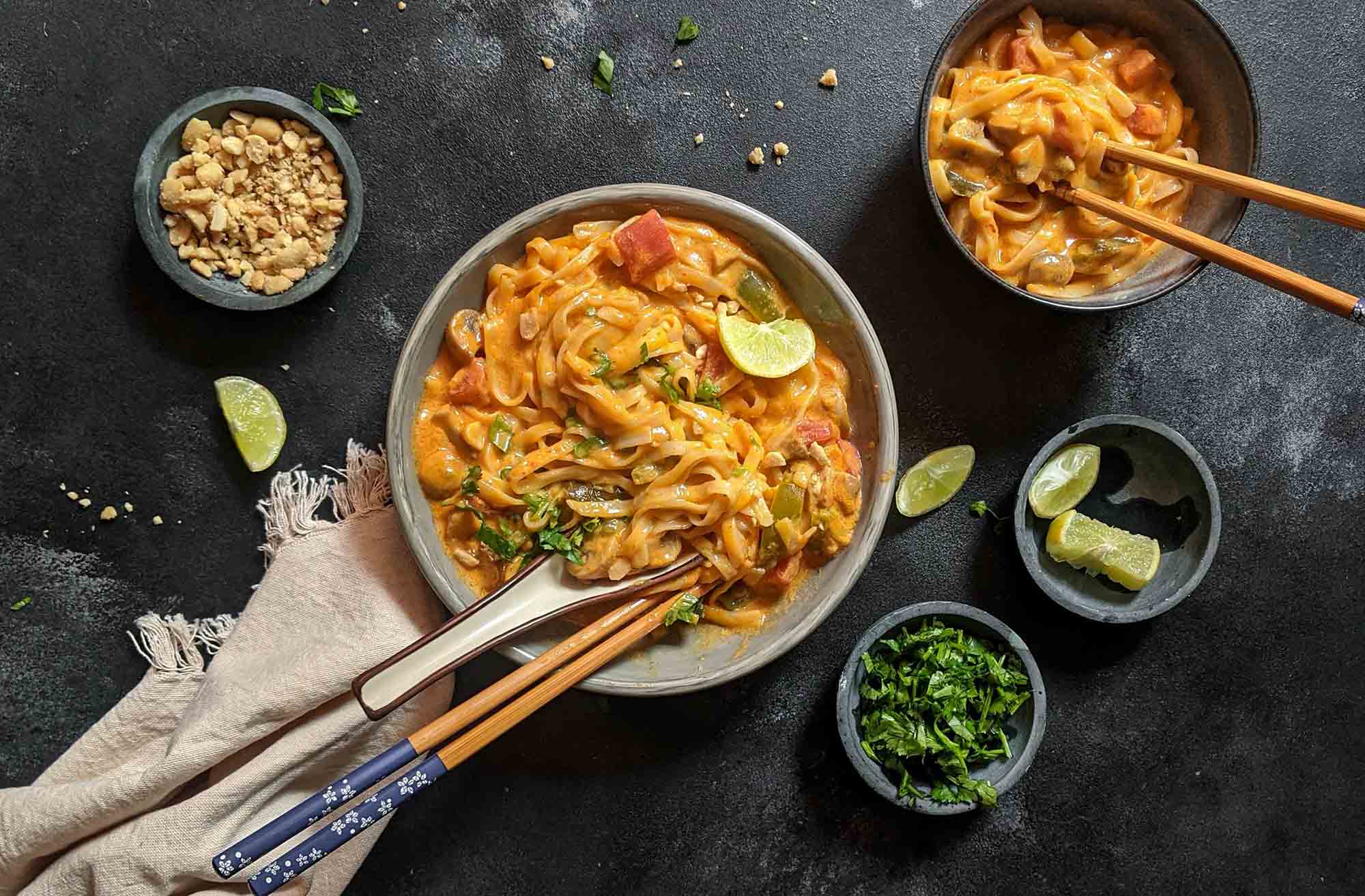 One pot Thai curry udon noodles ChompSlurrpBurp