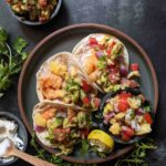 prawn tacos and pineapple salsa