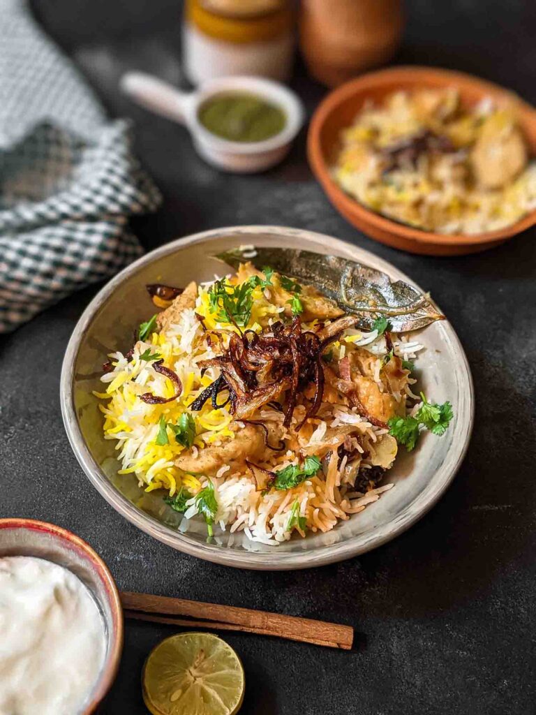 chicken seekh kebab biryani