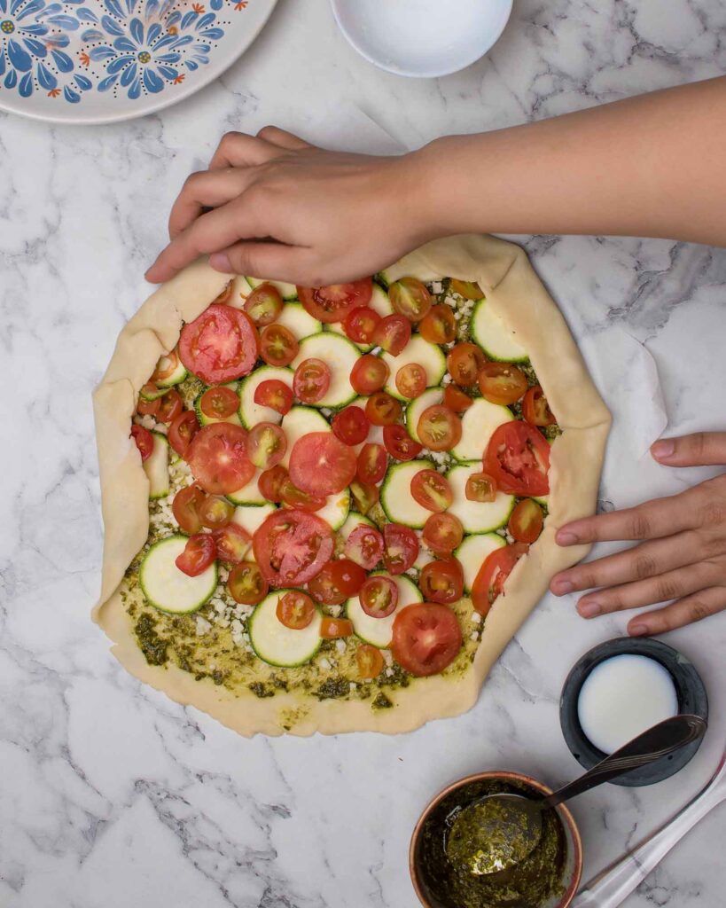 tomato and zucchini galette