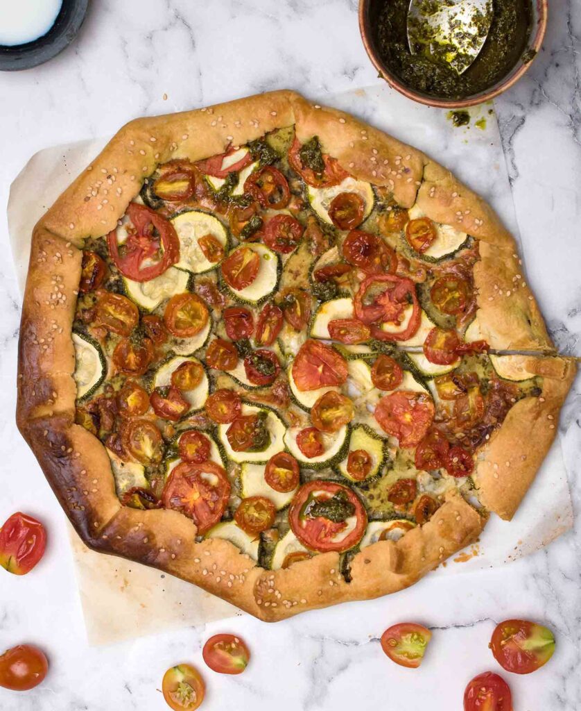 tomato and zucchini galette