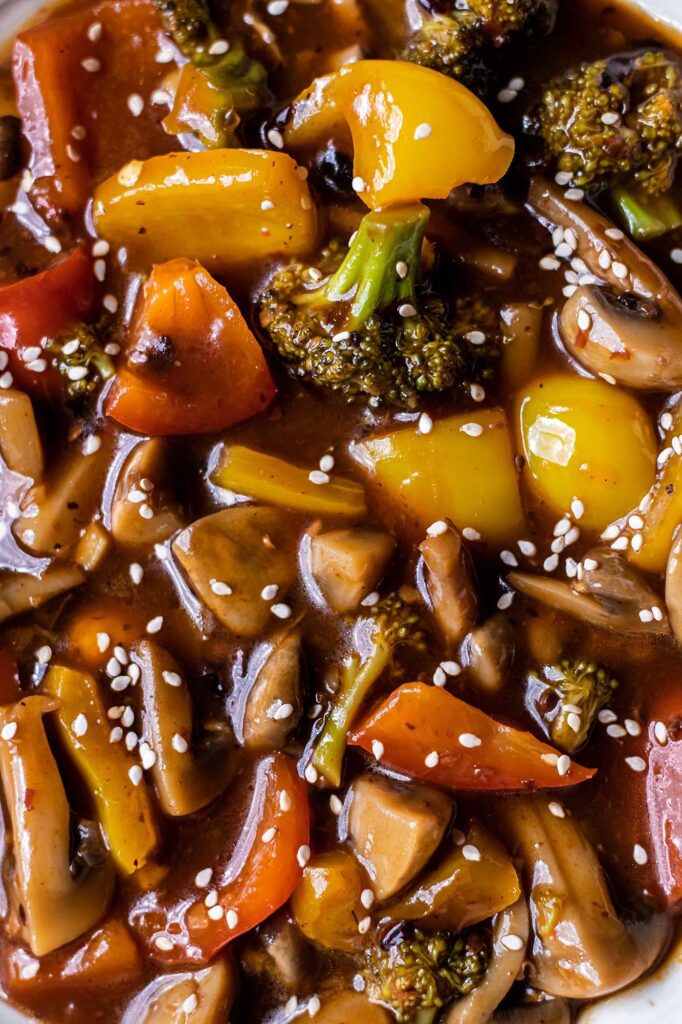 black bean vegetable stir-fry