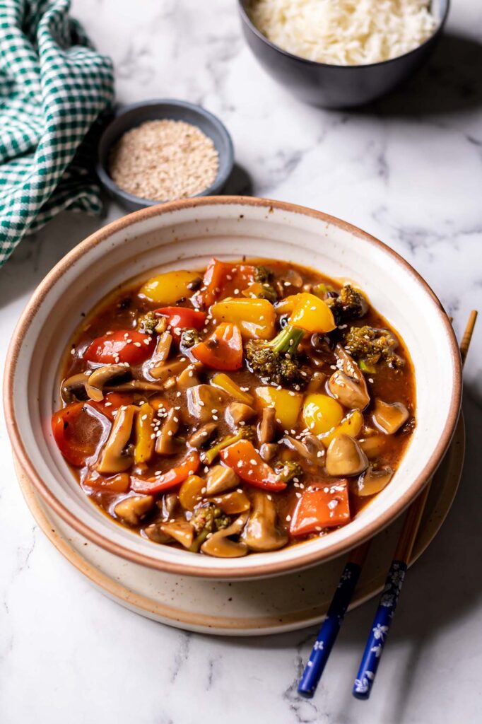 black bean vegetable stir-fry