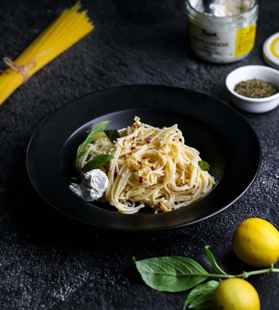 lemon & goat cheese pasta