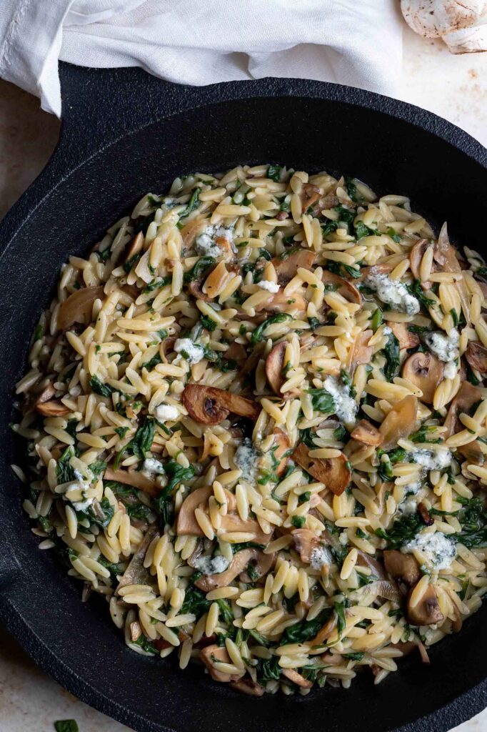 orzo with blue cheese