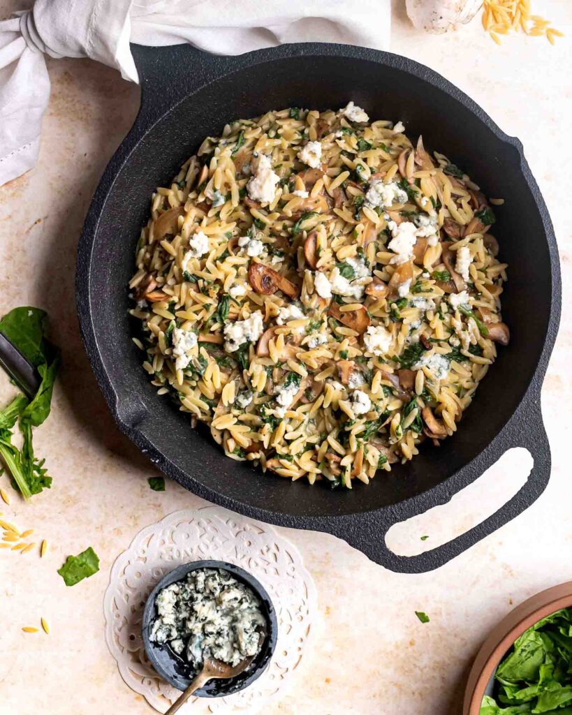 orzo with blue cheese