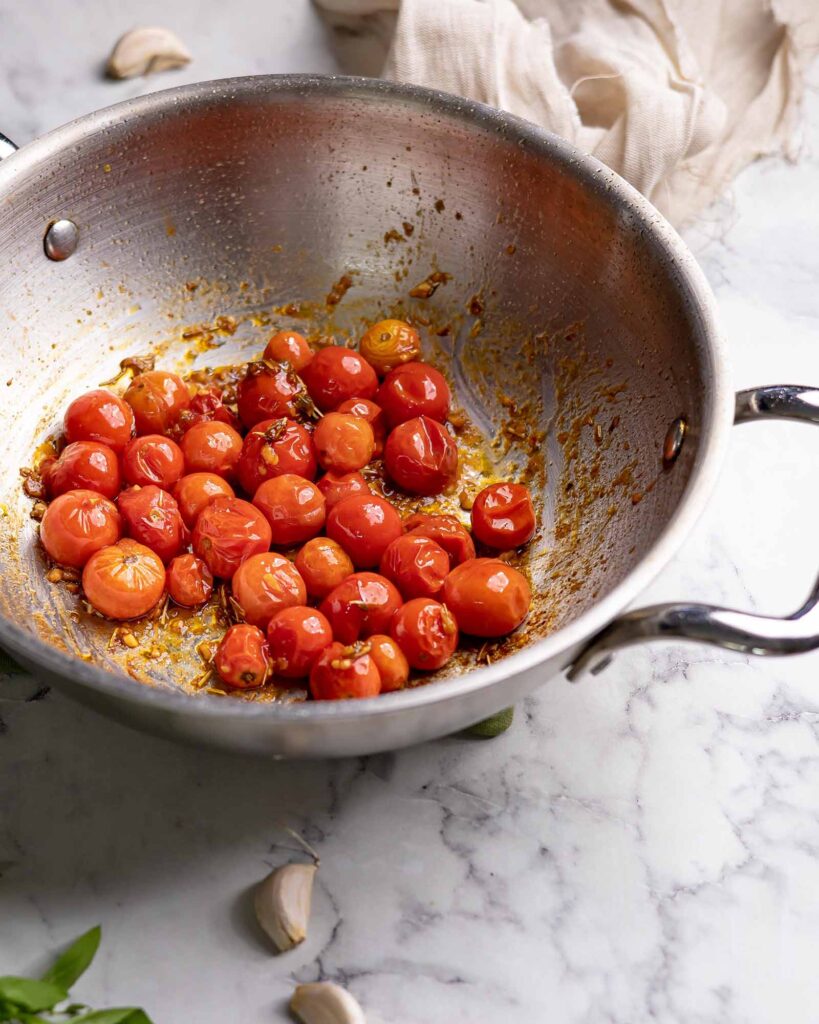 blistered cherry tomatoes