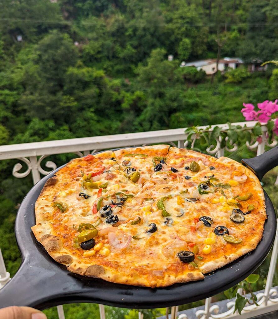 Wood fired oven pizza in kasauli